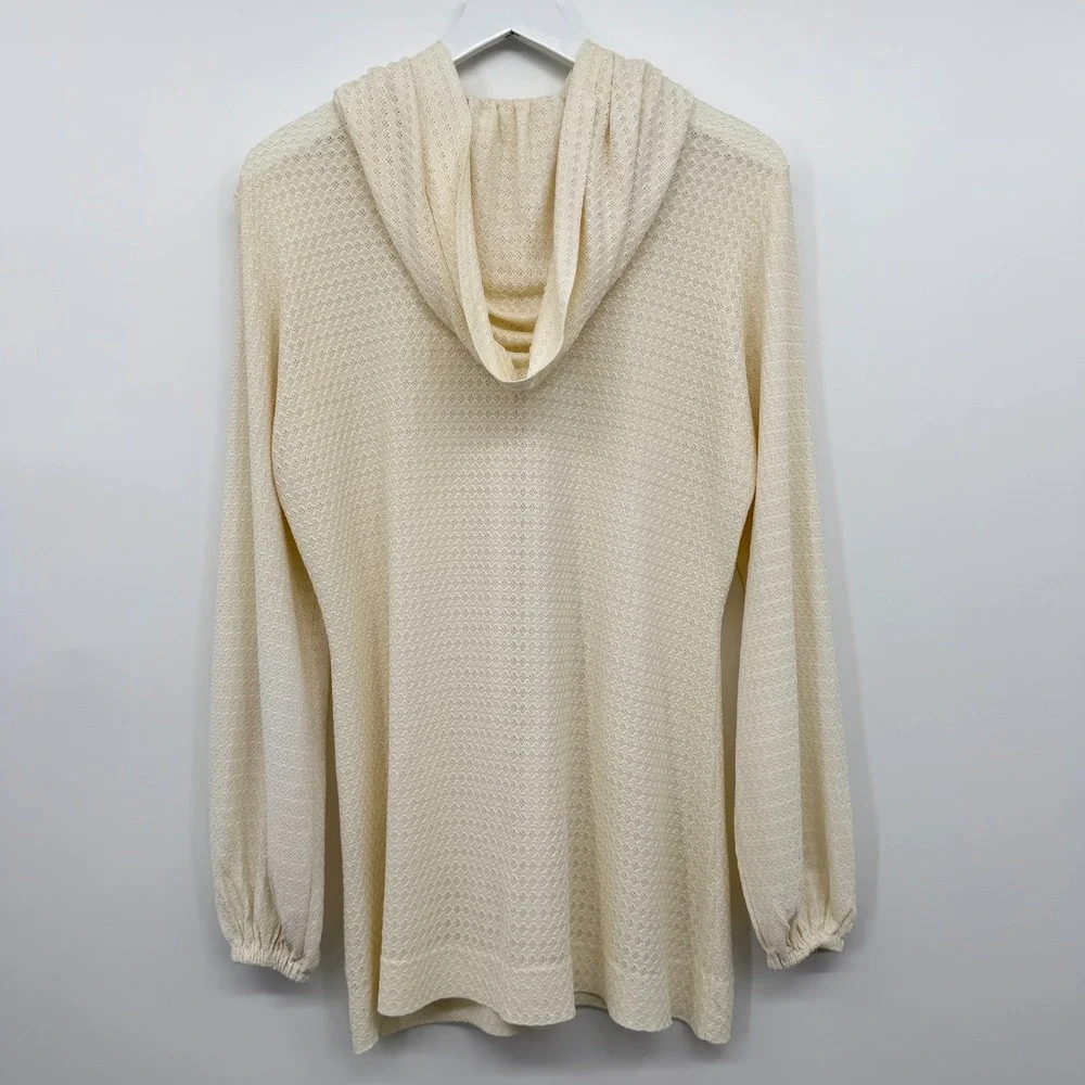 Vintage 60s Dotti Original Cover Up Top Large Hooded Tabit Zipper Coastal Beachy